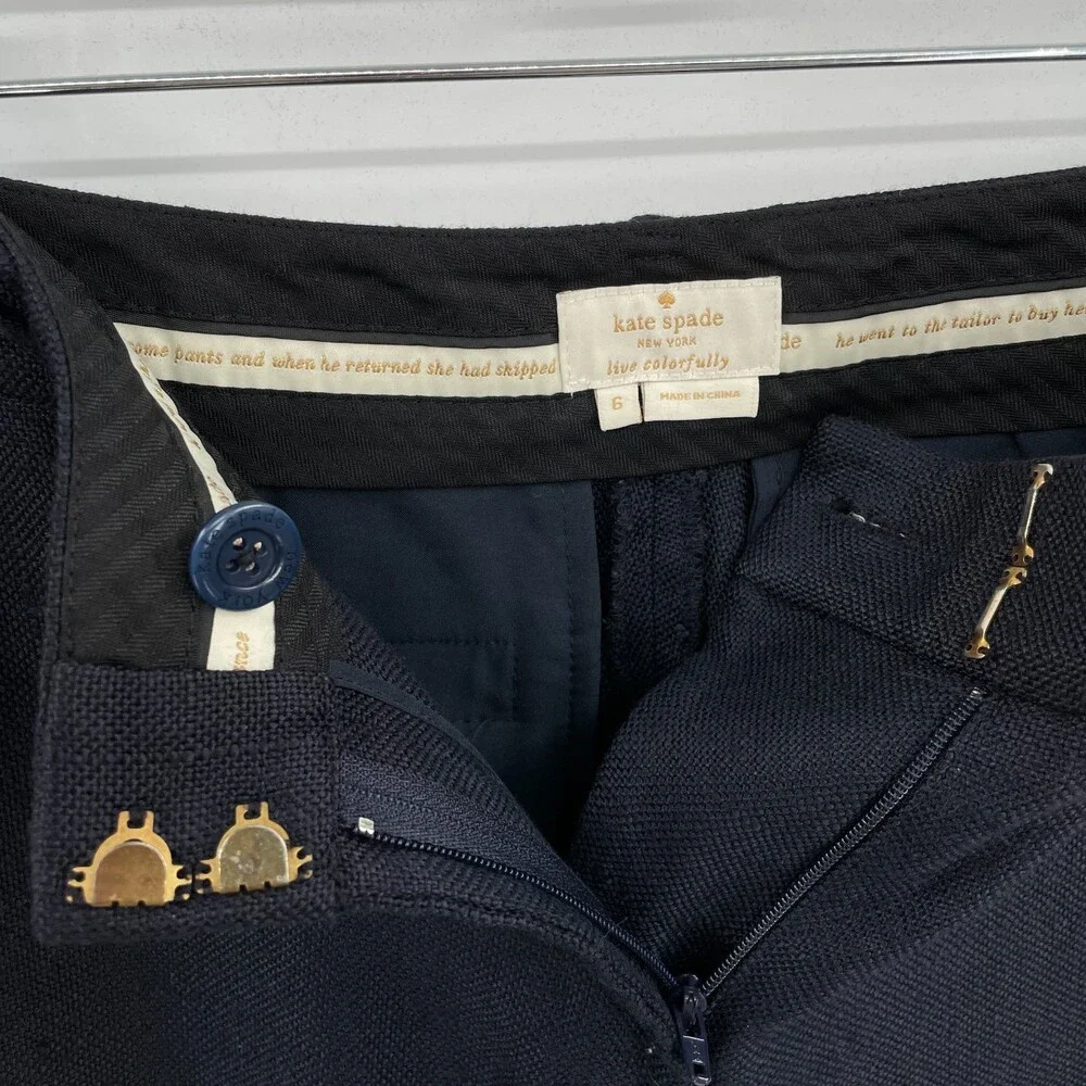KATE SPADE Navy Blue Chino Style High Rise Bermuda Shorts Size 6